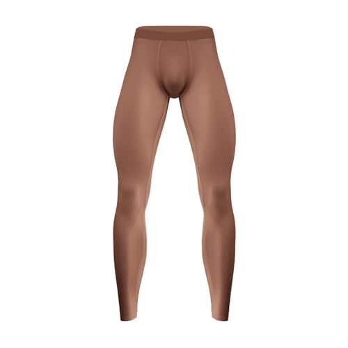 LESOYA Men's Sexy Ice Silk See Through Sheer Leggings Stockings High Elastic Shiny Glossy Pantyhose with Pouch