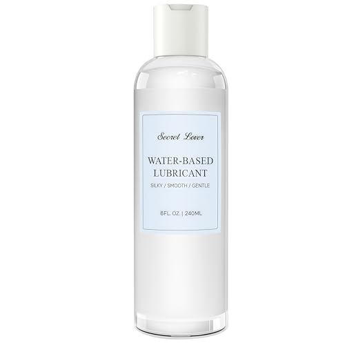 Secret Lover Water-Based Personal Lubricant, Ultra Silky Smooth Long-Lasting Lube for Women, Men, and Couples, Natural Ingredients Non-Staining, 8 Fl Oz