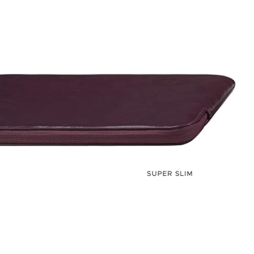 Image of Comfyable Slim Laptop Sleeve Compatible with 13 Inch MacBook Air 13 in M5 M4 M3 M2, 13 inch MacBook Pro /Neo, PU Leather Bag Water-Resistant Cover Case, Berry Brown