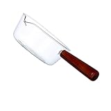 WATIIFUFU Cacerola de Vidrio de Borosilicato Olla Transparente Antiadherente con Mango de Madera Compatible con Estufas de Gas Cerámica Inducción Utensilio de Cocina para Salsas y Sopas
