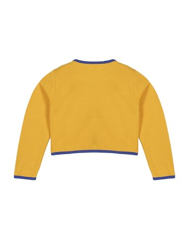 Image of KiddoPanti Girls Fleece Crop Length Shrug | Cotton Poly Fleece Fabric |Sequin Patch on Chest | Front Open Pearl Button Closure | Crop Length, Full Sleeve | Lightweigth & Breathable Girls Shrug