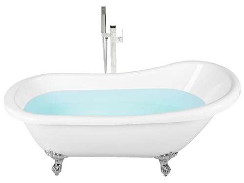 Baignoire Vintage en Acrylique Autoportante avec Pieds Blanche Cayman