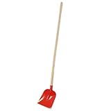 Rekord Holsteiner Schaufel (Stahl) rot pulverbeschichtet 25x27 cm mit Buchen-Stiel (130cm), Sandschaufel, Bauschaufel, Gartenschaufel, Shovel, Schüppe, Kiesschaufel, Zementschaufel