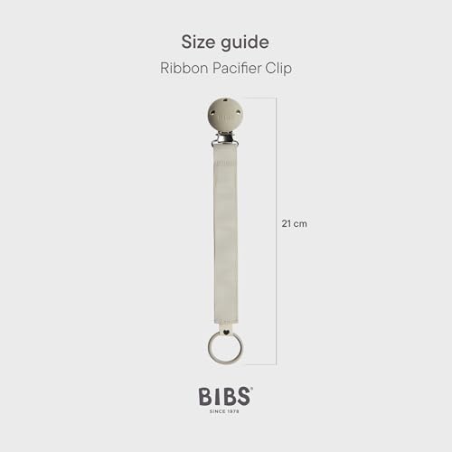 Image of BIBS Pacifier Clip Ribbon - Secure Your Baby's Pacifier with Durable Polyester Webbing and Nickel-Free Metal Clip - Compatible with All BIBS Pacifiers - Blush