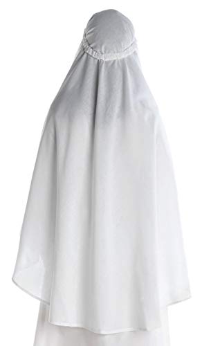 Velo medieval algodón blanco ajustable para disfraz histórico unisex 6