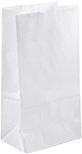 Flat Bottom Paper Bag, Multipurpose Use, Perfect for Arts and Crafts,School Projects, Making Puppets, Masks, Hats and Party Bags (White, 500)