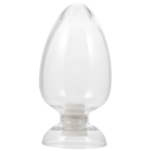 SHINEOFI Botella de Vidrio Cónica para Laboratorio 125 Ml con Tapón Transparente Botella de Muestra Invertida para Exhibición Científica y Almacenamiento de Reactivos