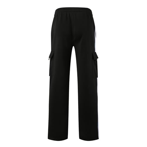 Sweatpants for Men Classic Color Block Stylish Running Sweatpants Teen Boys Drawstring Workout Joggers Multic Pockets3