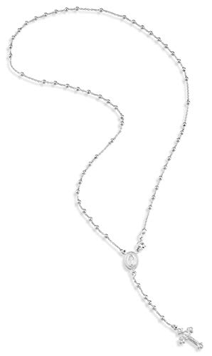 image for Miabella Italian 925 Sterling Silver or 18K Gold Plated Rosary Bead Cr