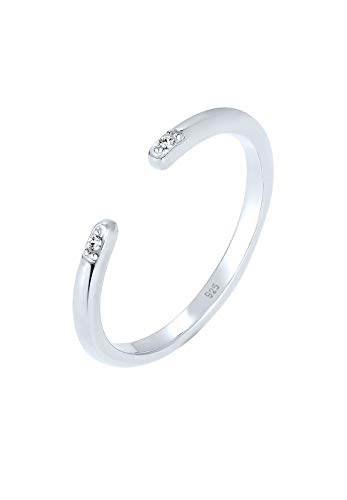 Preisvergleich Produktbild Elli Ring Minimal Geo Swarovski® Kristalle 925 Silber