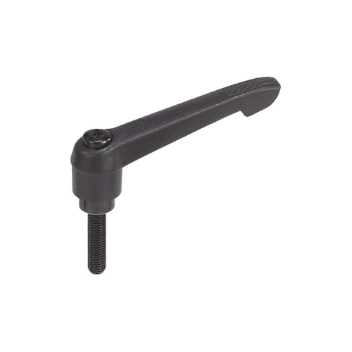 Image of Kipp 06610-4101X80 Fiberglass Reinforced Plastic /Steel Adjustable Handle with M10 External Thread, inchNovo.Grip inch Style, Steel Components, Metric, 80 mm Screw Length, Size 4, Anthracite Gray Color