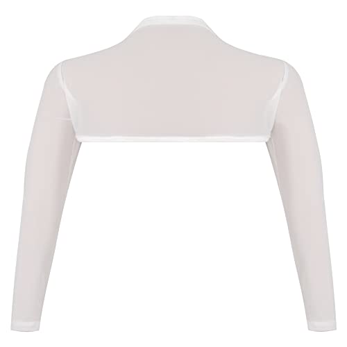 Image of Ypser See Through Glitter Mesh Crop Top Sheer Open Front Shrug Fishnet Cover Ups
