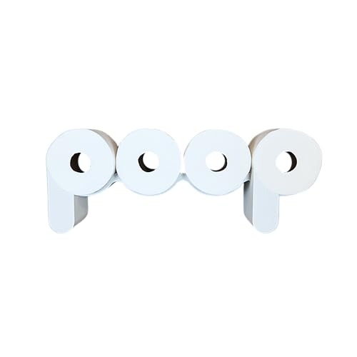 The Original Poop Toilet Paper Holder - Functional and Fun! Bathroom Wall Decor & Toilet Paper Shelf Storage Rack - Curvy P