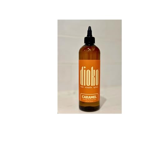 Image of Dioko Simple Syrup, 12 fl. oz Premium Coffee & Dessert Syrup with Easy Pour Spout | No Artificial Dyes or Colors | Perfect for Lattes, Iced Coffee, Cocktails, Pancakes & More (Caramel)