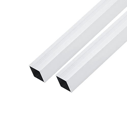METALLIXITY Tubo Cuadrado de Aluminio (20 mm x 20 mm x 0,8 mm x 300 mm) 2 Uds, 6063 Aluminio Tubería - para Hogar Mobiliario, Maquinaria