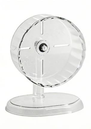 Silent Hamster-Wheel for Running Exercising 9.45 inches with Support Stand, Transparent Running Wheel with Base, Anti Skid Height Adjustable Easy to Clean (Large)