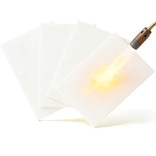 12"x 12"x 1/8" Thick High Temperature Gasket Paper,Ceramic Fiber Gasket Material Fireproof Insulation Sheet for Pellet Stove,Wood Stove,Kiln,Boiler,RV Furnace Gaskets,White 4 Pcs
