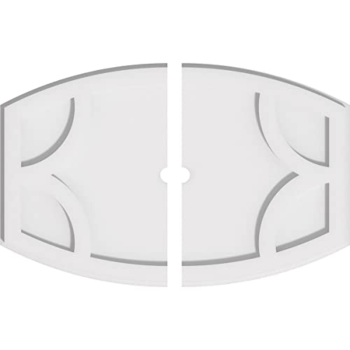 Image of Ekena Millwork CMP22X14KY2-01000 Kailey Architectural Grade PVC Contemporary, Two Piece Urethane Ceiling Medallions 22 inchW x 14 5 /8 inchH x 1 inchID x 11 3 /4 inchC x 1 inchP