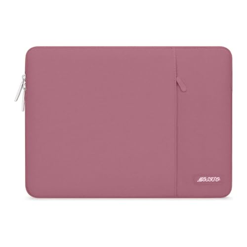Image of MOSISO Laptop Case 15 inch, 15 inch Laptop Sleeve Compatible with MacBook Air 15 M4 A3241 M3 A3114 M2 A2941 2025 2024 2023,Dell XPS 15,Polyester Vertical Computer Sleeve Bag with Pocket, Dusty Rose