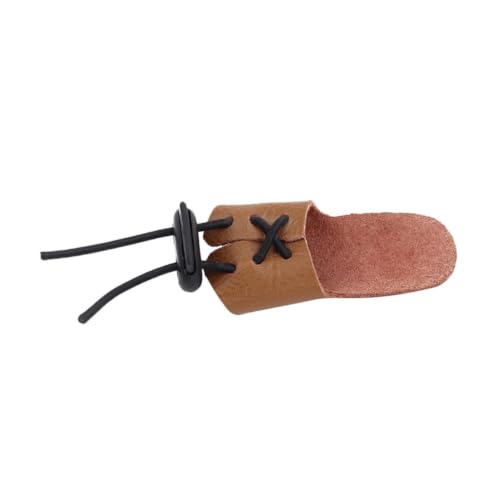 TOYANDONA Bow and Arrow Finger Cover Yellow Finger Protector Leather with Adjustable Buckle Tear Resistant Protective Gear for Sporters