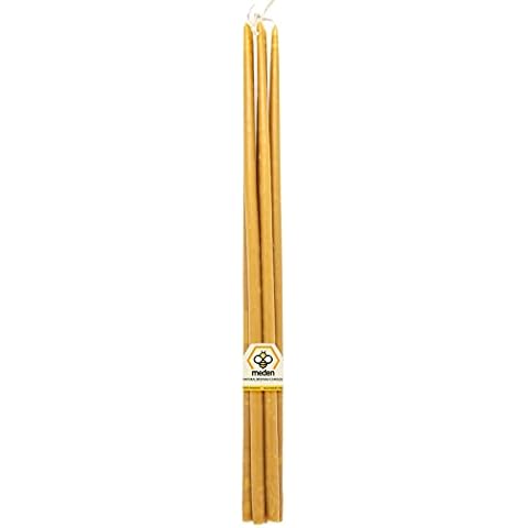 Meden Pure Beeswax Church Candles - Dipper Tapered, Handmade, Orthodox Church Candle Tapers for Prayer, Ritual, Christmas - No Soot, Dripless, Tall, Bendable, Height 27cm (5) Cover