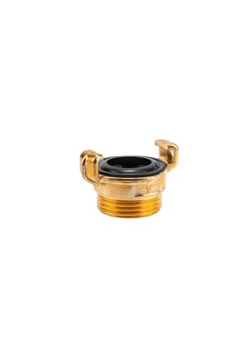 Gardena Messing-Schnellkupplungs-Gewindestück mit Außengewinde: Schlauchanschluss mit 33,3 mm (G 1 Zoll)-Gewinde z.B für Pumpen mit Innengewinde (7115-20), Messingfarben