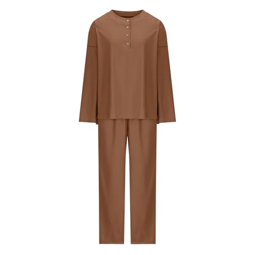 Moletom feminino de manga comprida com gola V, sólido, leve, casual, conjunto de 2 peças, V-035 1-ma