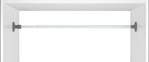 WENKO Teleskop-Klemmstange Herkules, klemmbare Kleiderstange, Spann-Stange zur Befestigung in Nischen oder im Kleiderschrank, individuell ausziehbar, 80-145 cm, aus Metall in Weiß