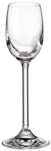 CRYSTAL BOHEMIA Likörgläser - 6er-Set, 60 ml, ideal für Liköre, Grappa, Obstbrand, Schnaps, Whisky, Cognac und Brandy.
