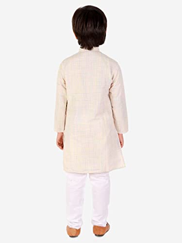 Image of Pro-Ethic Style Developer Kids Cotton Solid Ethnic Kurta Pajama Set|Traditional Style Kurta Pajama