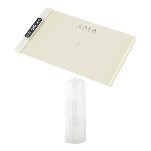 DeeRace 【2024新登場・日本対応】保温プレート 電気保温トレイ ウォーミングプレート ホットプレート 多機能断熱ボード 折りたたみ式 温度調節可 自動シャットオフ レストラン、パーティー、イベント、家族ディナーそして毎日の使用 お手入れも簡単 収納袋付き - 白