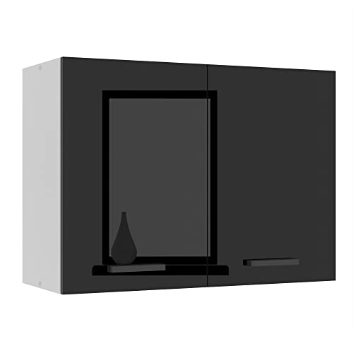 BELINI Meuble Haut Cuisine SG80 I Meubles de Cuisine - Mural, Rangements, 2 Portes I Taille: 29,6 x 80 x 58 cm I Armoire Murale avec Poignée en Métal I...