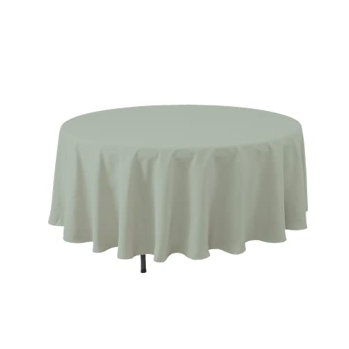 Simply Elegant 90" Round Premium Table Cover - Polyester Tablecloth for Birthdays, Receptions, Weddings, Finished Hems, Machine Washable | Home Decor Accessory (Sage)