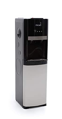 Primo Bottom-Loading Self-Sanitizing Water Dispenser - 2 Temp (Hot-Cold) Water Cooler Water Dispenser For 5 Gallon Bottle W/ Child Safety Lock, Black And Stainless Steel #TOP6