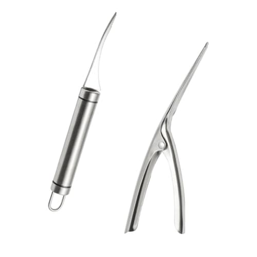 Cabilock Strumenti per Pulire Gamberi in Acciaio Inossidabile Sbucciatori e Pulitori Linea Gamberetti Utensili Pratici per Crostacei Adatti per Granchio Aragosta e Scampi