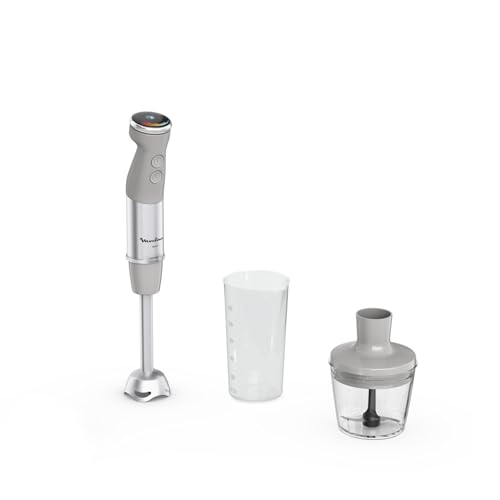 Moulinex Quickchef+, Frullatore a Immersione, Tecnologia con Lame Powelix, 1000 W, ModalitĂ Silenziosa, 20 VelocitĂ , ModalitĂ Turbo, DD672B