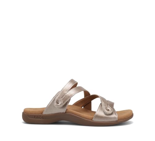 Image of Taos Double U Premium Leather Women's Sandal - Stylish Adjustable Strap Design with Arch Support, Cooling Gel Padding for All-Day Enjoyment and Walking Comfort