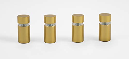 Audio-Visual Direct Brand Stand Off Mounting Kit - Includes Mounts, Screws, and Wall Anchors (4, Brass)