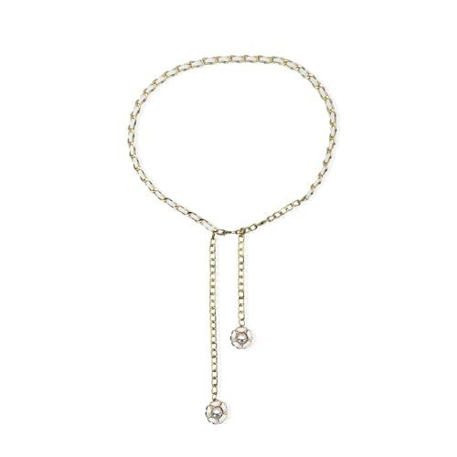 FuninCrea Chain Belt, Metal Belts for Women Adjustable Waist Chain Trendy Gold Chain Belt Long Belts for Women Dress Jeans