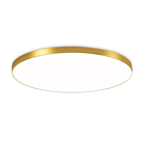 Mengjay Plafoniera LED 56W 5600LM in Acrilico - Lampadario Soffitto Rotondo Moderni, Luce Tricolore 3000K-6000K Industriale (Oro)