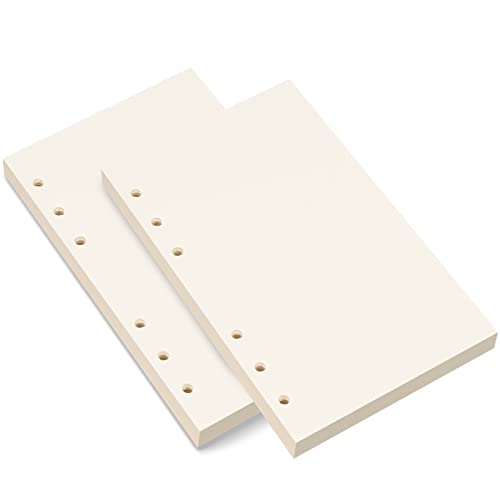 2 Pack A6 Blank Filler Paper, 6-Hole Punched for 6-Ring Binders,...