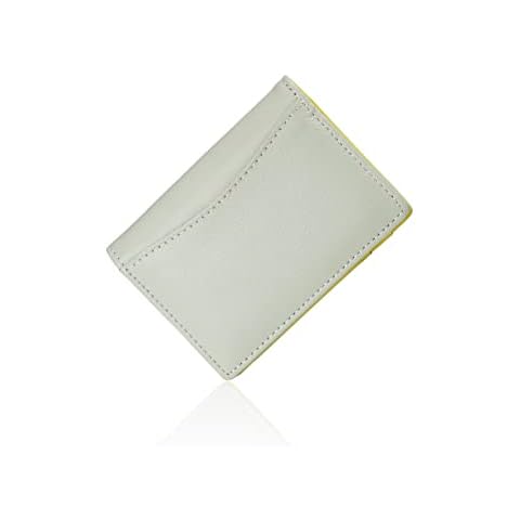 Lawevan Genuine Leather Card Case Women's 8 Card Slots Regular Insert Pass Case With Money Clip Men's Leather Bi-Fold Card Case Thin Unisex Gifts, grey, Casual Cover