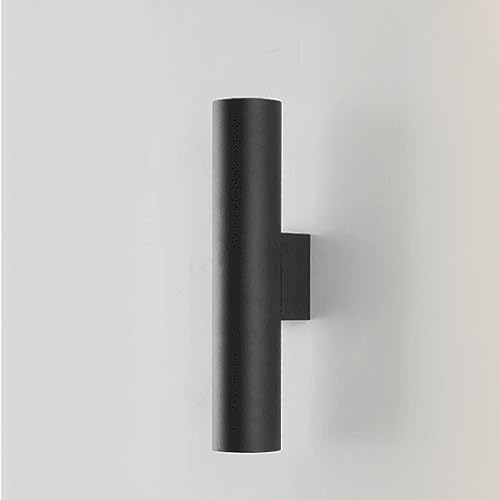 IUokLU Aplique de Pared cilíndrico Negro de Aluminio 2 Luces LED de 7 W con Montaje Vertical Moderna lámpara de Pared para Interiores Sala de Estar Dormitorio,Oscuro-3000k