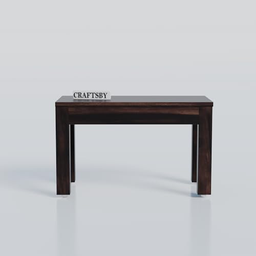 Image of 45 Inch Length Solid Sheesham Wood 4 Seater Dining Table Set | Four Seater Dinner Table with 3 Chairs & 1 Bench | Dinning Table Set 4 Seater for Living Room | Walnut Finish