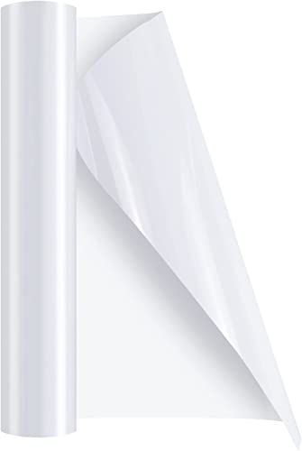 HTVRONT Rollo de vinilo textil termoadhesivo de blanco - 30.48 cm x 304.8 cm Vinilo de poliuretano HTV para planchar en vinilo Fácil de cortar y malezas para diseño de vinilo de calor (blanco) Cover