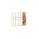 LOLIAS 14K Gold Filled Internally Threaded Piercing Jewelry for Cartilage Helix Tragus Nose - 16G Lip Medusa Piercing Studs - Hypoallergenic 316L Stainless Steel Flat Back Earrings Studs