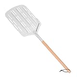 HOLIDYOYO Pizzaspatel Pizzaofen Outdoor Schaufel Verschiebbare Pizzaschaufel Ninja Pizzapaddel Perforierte Pizzaschaufel Pfanne Pizzastein Pizzawendeschaufel Pizzaofen