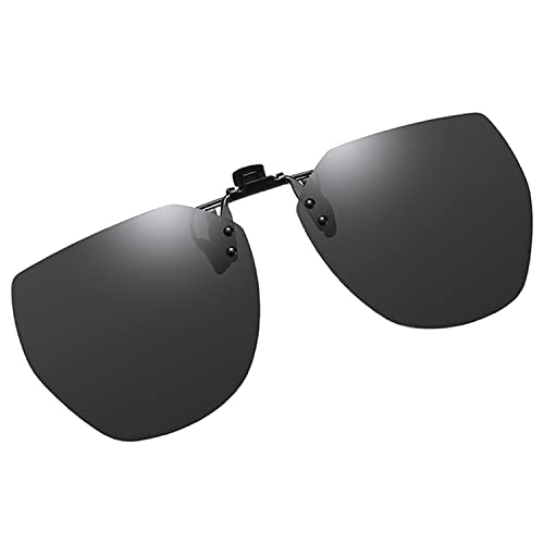 Polarized Clip-on Flip Up Rimless Sunglasses for Prescription Glasses