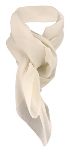 TigerTie Damen Chiffon Halstuch beige sandfarben Uni Gr. 90 cm x 90 cm - Schal