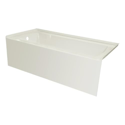 Bowery Hill 60x36 Left Hand Drain Acrylic Bathtub, Smooth Integral Skirt, High-Gloss Scratch-Resistant Finish, Rectangular Design, Deep Soaking Tub for Bathroom Renovations or New Home Installations